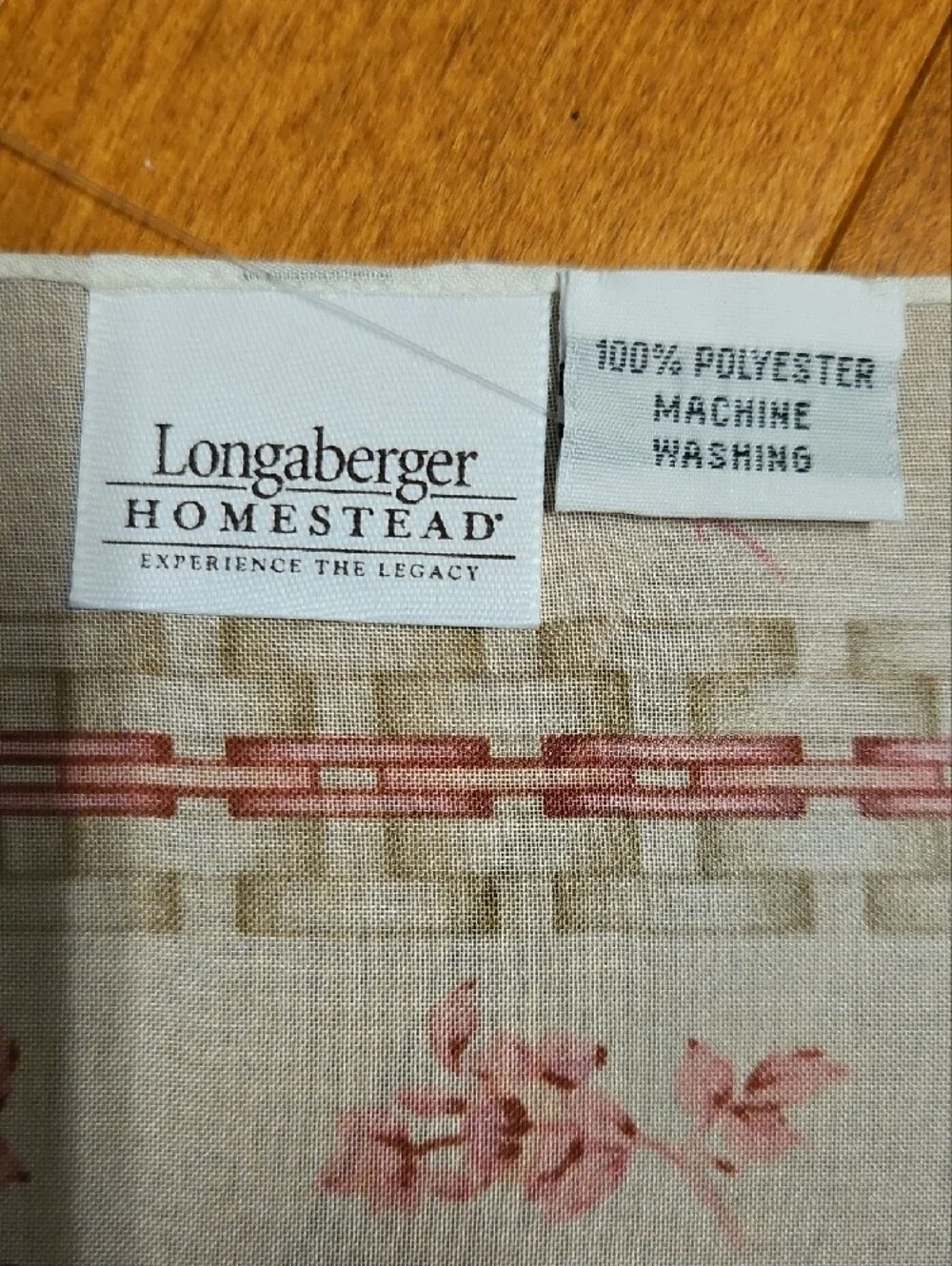 NEW-Longaberger HORIZON of HOPE Scarf w/Pink Floral and Geometric Border